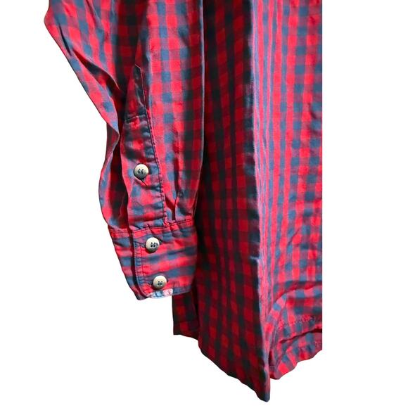 J.G. Hook Red Blue Plaid Long Sleeve Button Up Shirt - Size 8 - Picture 7 of 8